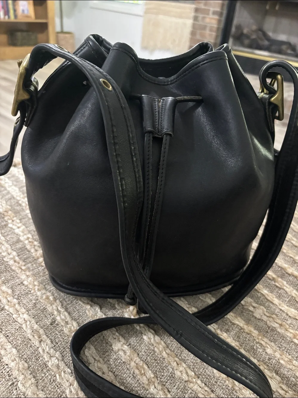 COACH Lula's Legacy Bag Black Leather Shoulder Bag 90s Made in USA